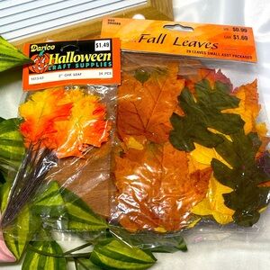 Lot of 2 Packs Artificial Fall Leaves Craft Supplies Darice & Michaels Autumn